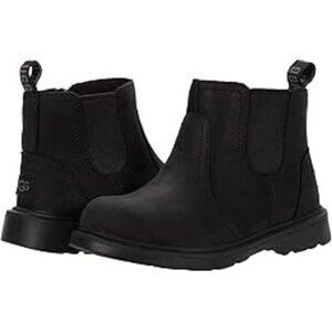 UGG Kids Boy's Bolden in Waterproof Black Leather, Size 12 Toddler/Little Kid